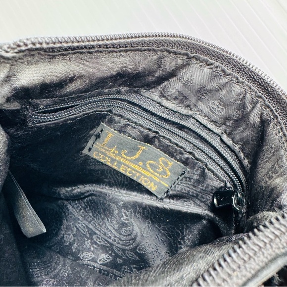 Vintage L.J.S. Collection Black Leather Crossbody Bag - Picture 3 of 7